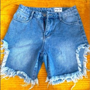 Size small distressed jean shorts